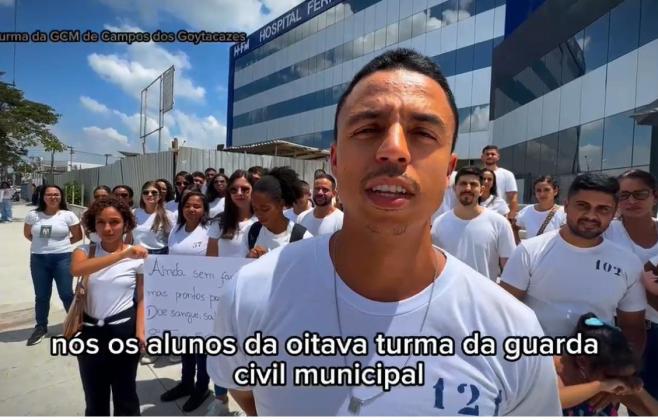 APROVADOS NA GUARDA MUNICIPAL DE CAMPOS DOAM SANGUE EM PROTESTO CONTRA DEMORA NA POSSE.